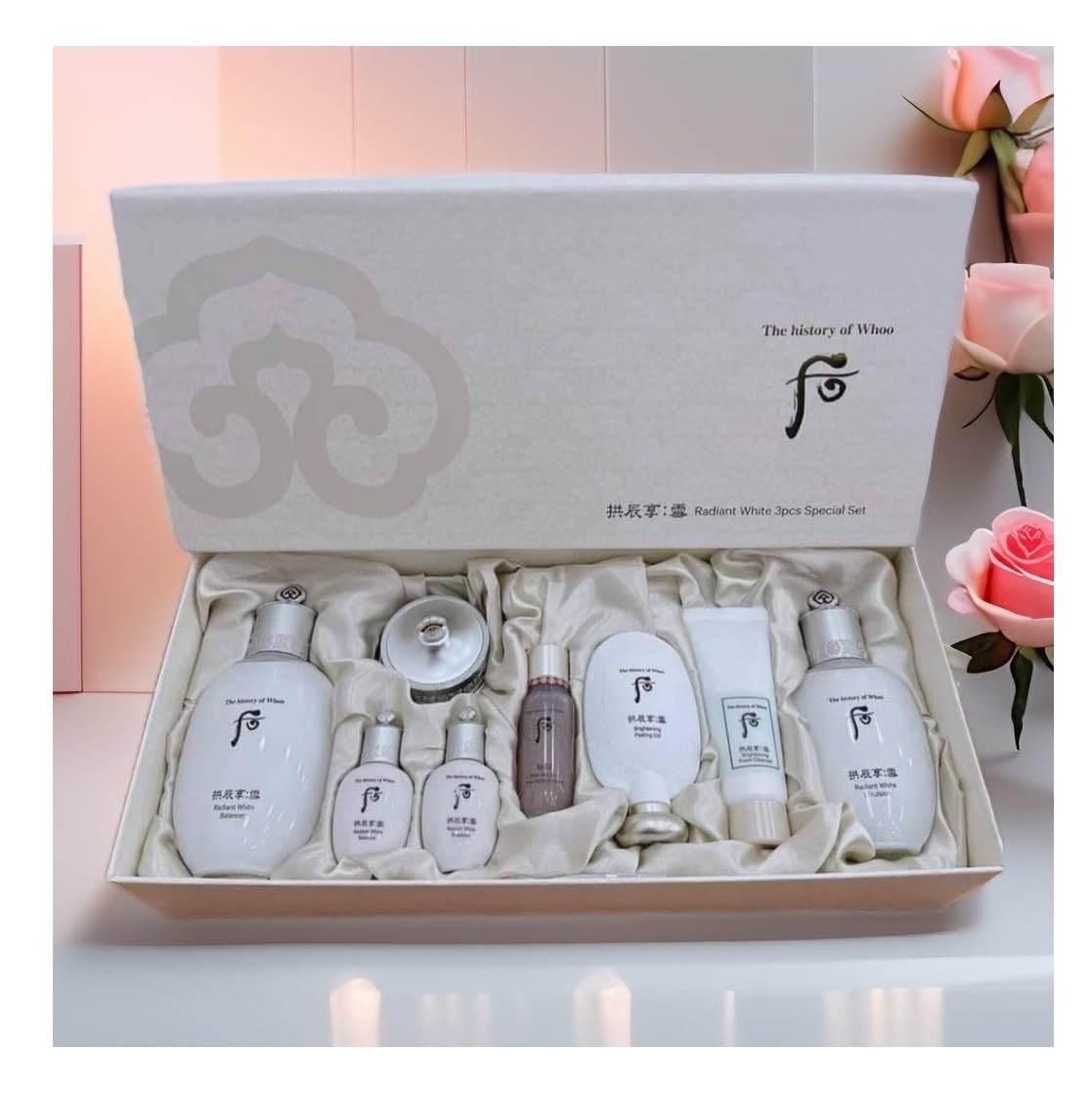 Korea Luxury Skincare_THE WHOO Moisture & Anti-Aging Special 8pcs Set (Balancer, Emulsion, Cream, Cleanser, Peeling Gel, Moisture Anti-Aging Essence + Mini Balancer, Mini Emulsion)