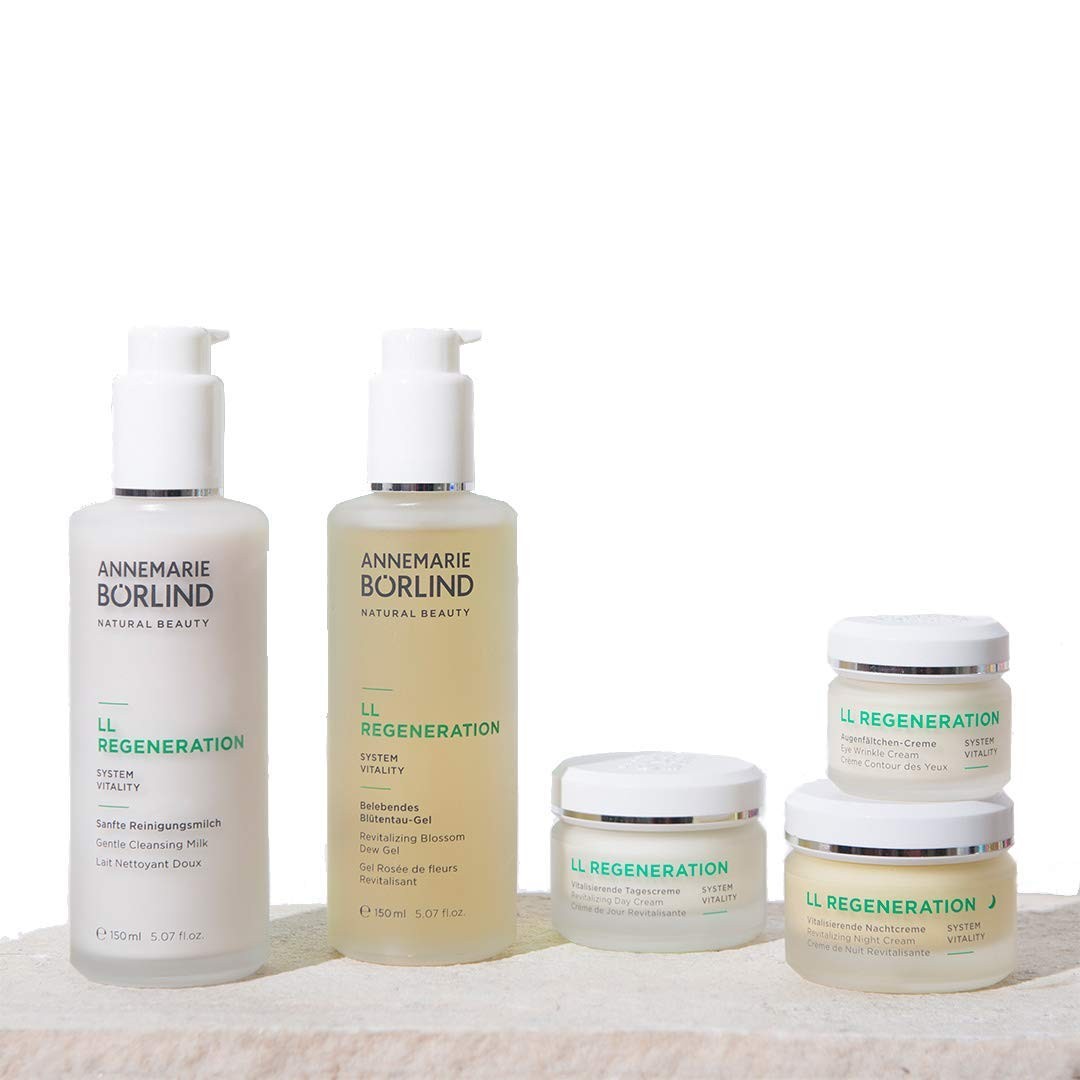 ANNEMARIE BÖRLIND LL REGENERATION SYSTEM VITALITY - Natural Sustainable and Effective Anti-Aging Full Skin Care Routine for Night and Day - Cleansing, Strengthening,